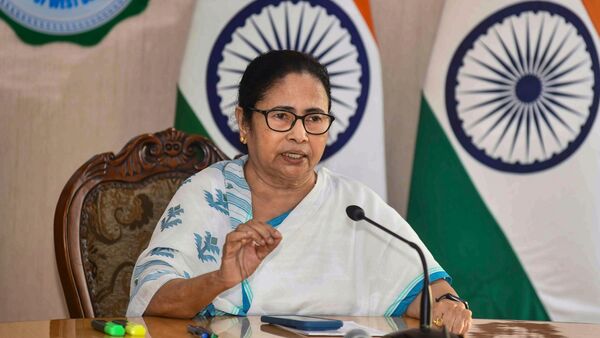 West Bengal Chief Minister Mamata Banerjee addresses a press conference at Nabanna, in Howrah (PTI)